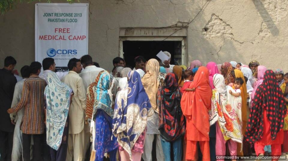 CDRS clinic exterior with patients waiting